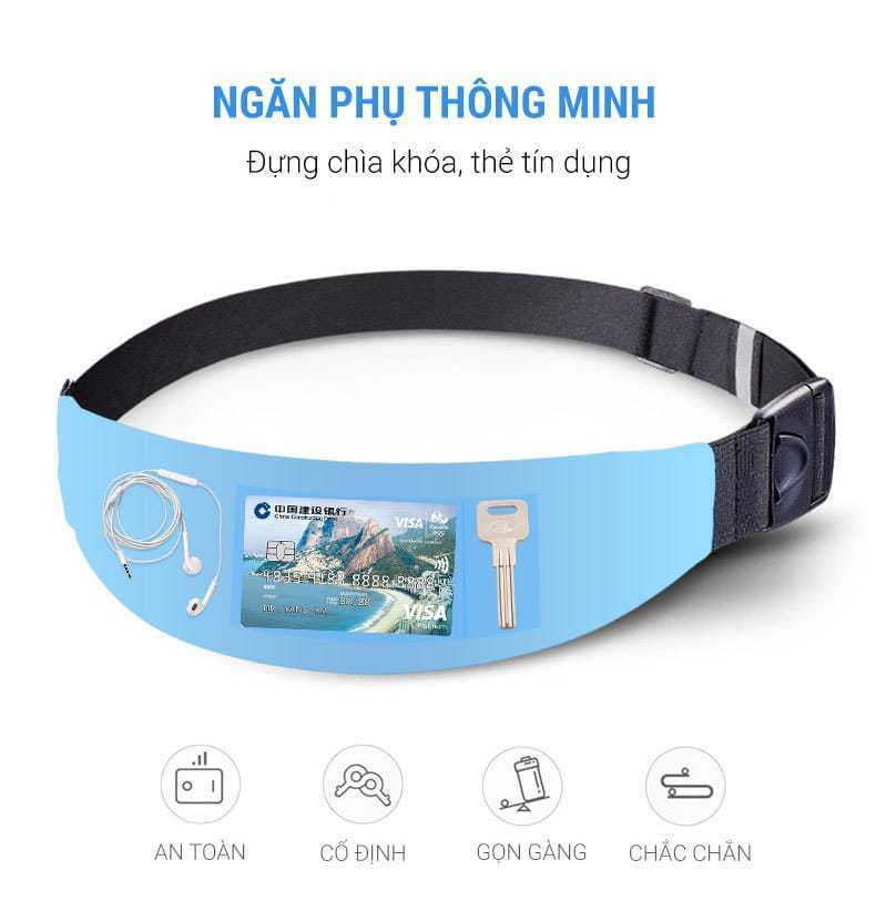 that lung chay bo 1 ngan cao cap aonijie 03 Thắt lưng chạy bộ phản quang Aonijie B001Plus - YCB.vn
