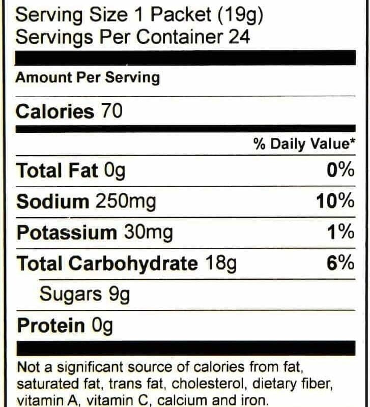 GU Hydration Drink Mix - Nutrition Fact