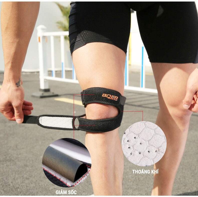 bang ho tro goi kn02s 06 Băng hỗ trợ gối knee strap bản đôi Boer KN02s - YCB.vn