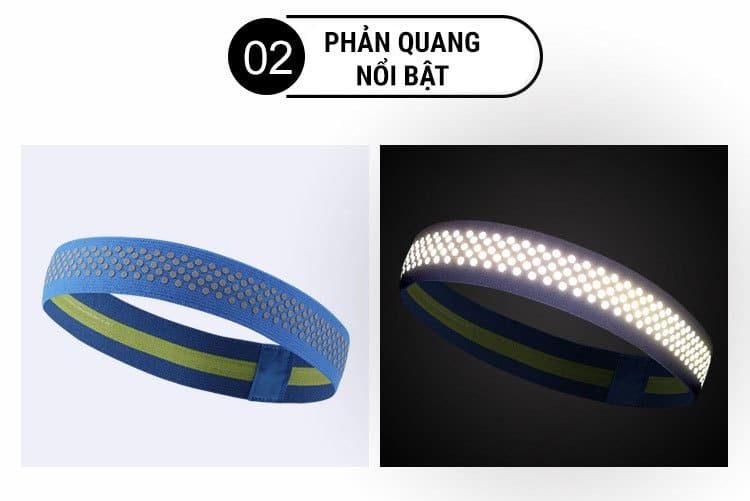 bang tran the thao phan quang hb03 02 Băng trán thể thao phản quang Headband HB03 - YCB.vn