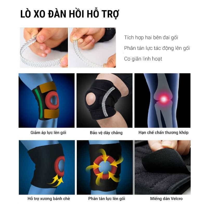 bo ong chan boer kn03 05 Băng đai bảo vệ gối tích hợp lò xo đàn hồi Boer KN03 - YCB.vn