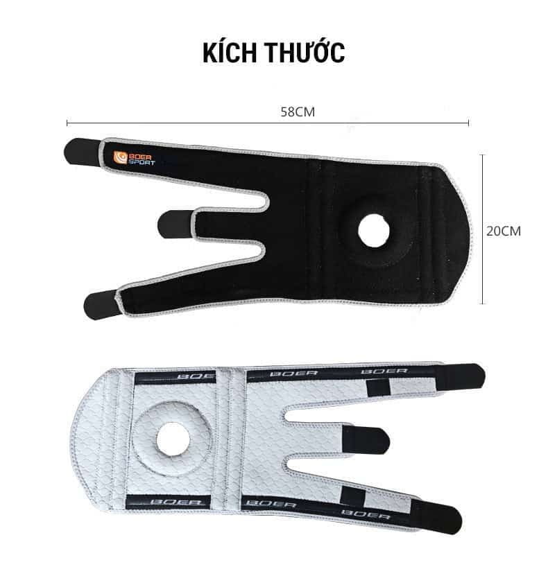 bo ong chan boer kn03 07 Băng đai bảo vệ gối tích hợp lò xo đàn hồi Boer KN03 - YCB.vn