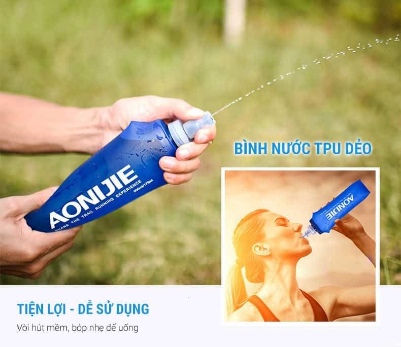 binh nuoc deo tpu 500ml aonijie 1 Túi nước cầm tay Aonijie A008 (kèm chai nước 500ml) - YCB.vn