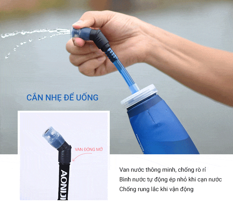 binh nuoc deo tpu aonijie ac006 13 Bình nước dẻo TPU có vòi hút soft flask Aonijie (350ml/600ml) - YCB.vn