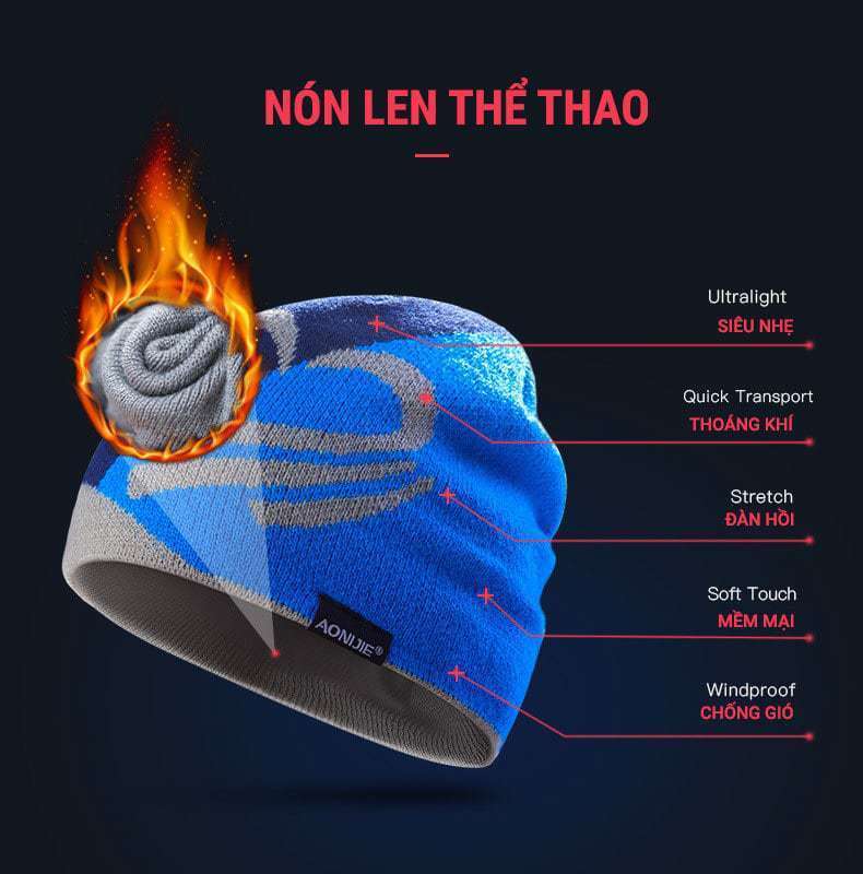 non len the thao giu am aonijie 07 Nón len thể thao giữ ấm Aonijie HC01 - YCB.vn