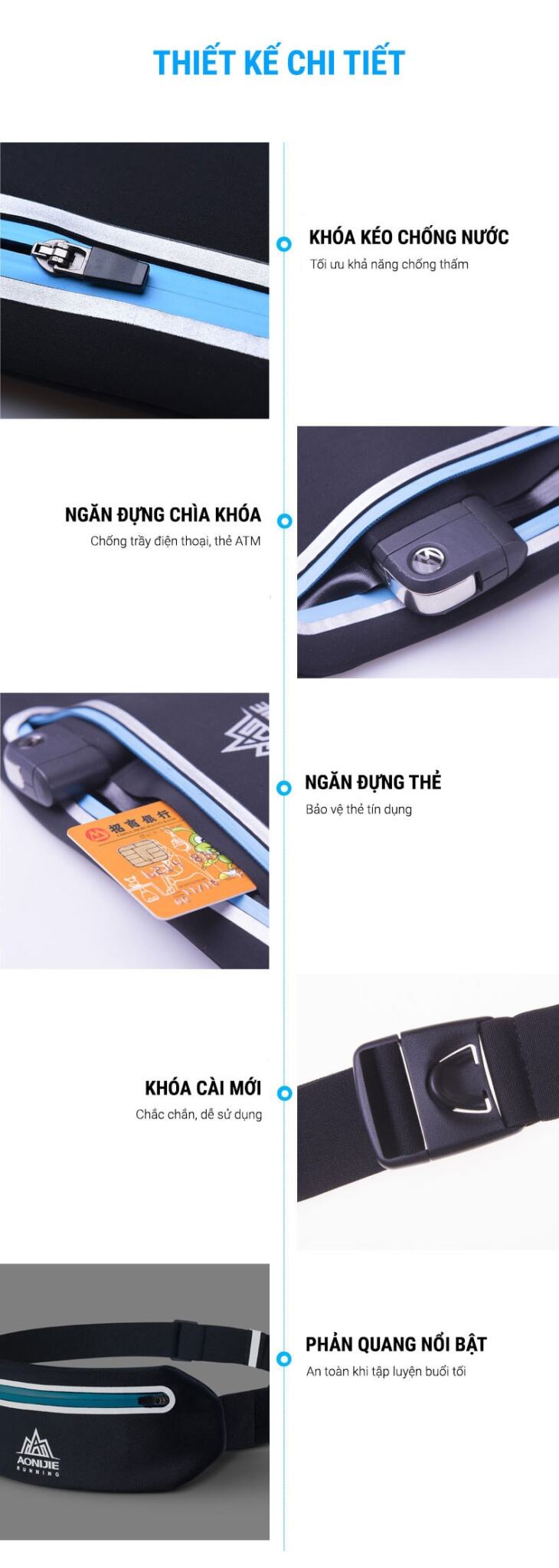 Thắt lưng chạy bộ phản quang Aonijie B027 9 that lung chay bo phan quang aonijie b027 13 Thắt lưng chạy bộ phản quang Aonijie B027 - YCB.vn