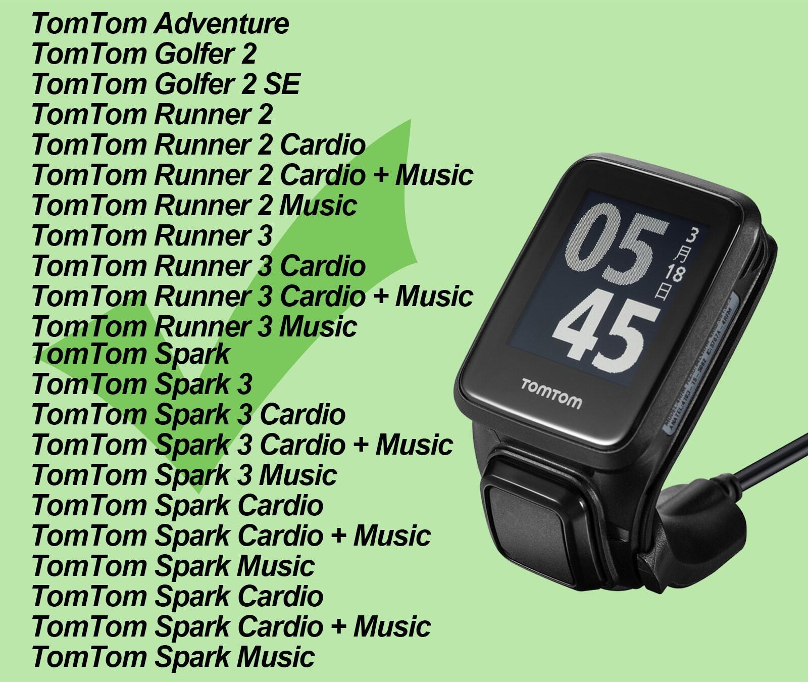 day sac tomtom spark 03 Dây sạc đồng hồ TomTom Spark 2 / Spark 3 - YCB.vn