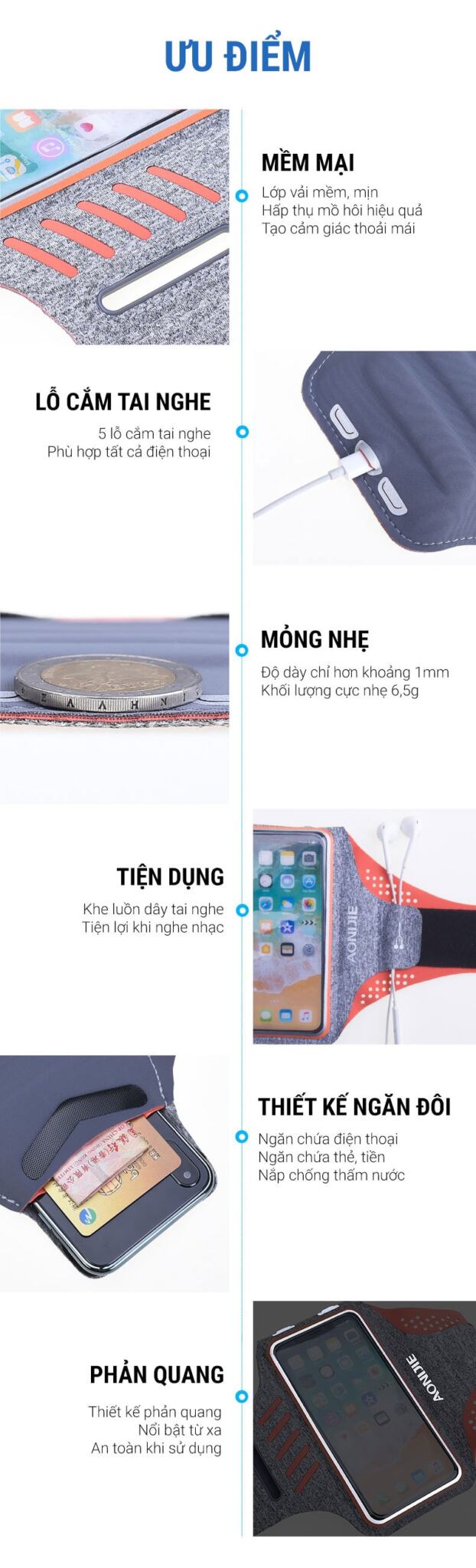 armband the thao cao cap aonijie A012 uu diem Armband thể thao cao cấp Aonijie Cross-Arm (A012) - YCB.vn