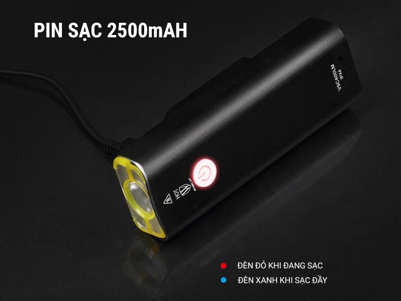 den led xe dap sac usb wheel up v9c 28 Đèn LED xe đạp trước pin sạc, chống nước Wheel Up V9C-400 - YCB.vn