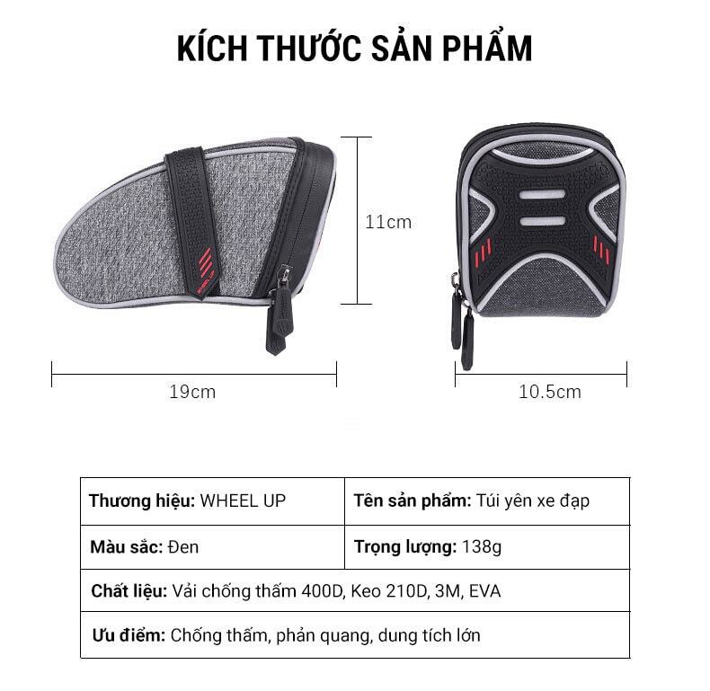 tui treo yen xe dap wheel up sb 02 007 Túi yên phản quang chống nước Wheel Up (SB-02) - YCB.vn