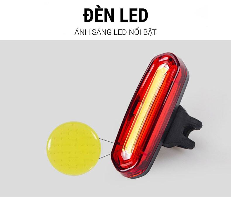 den duoi xe dap wheel up 211 Đèn hậu xe đạp pin sạc usb chống nước Wheel Up - YCB.vn
