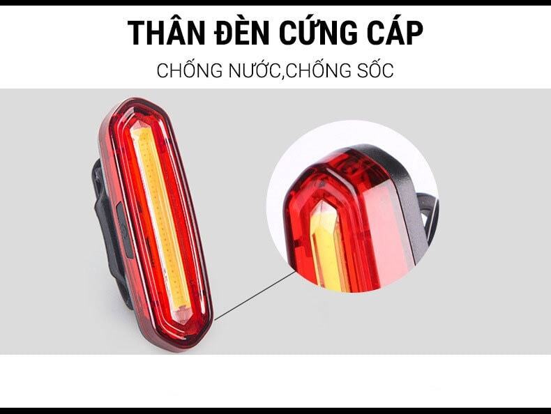 den duoi xe dap wheel up 222 Đèn hậu xe đạp pin sạc usb chống nước Wheel Up - YCB.vn