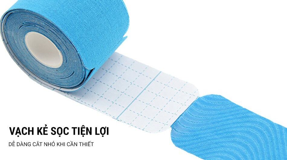 kinesiology tape 5cm pre cut 06 Băng dán cơ YCB Kinesiology Tape PreCut khổ 5cm (cuộn 20 miếng cắt sẵn) - YCB.vn