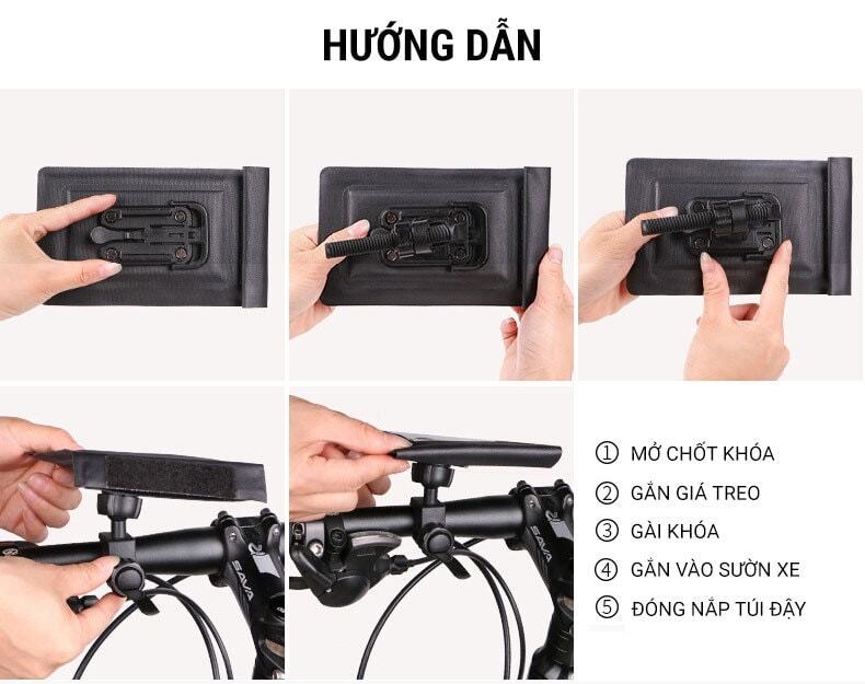 tui dung dien thoai chong nuoc gan xe dap wheelup 013 Túi đựng điện thoại chống nước gắn xe đạp Wheel Up - YCB.vn