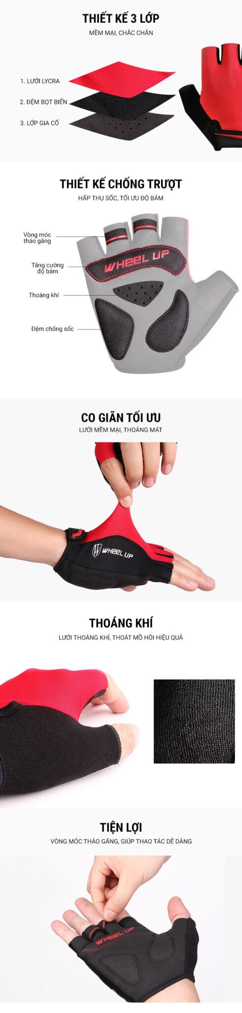 gang tay xe dap wheel up gl02 010 Găng tay xe đạp Wheel Up chống sốc GL-02 - YCB.vn