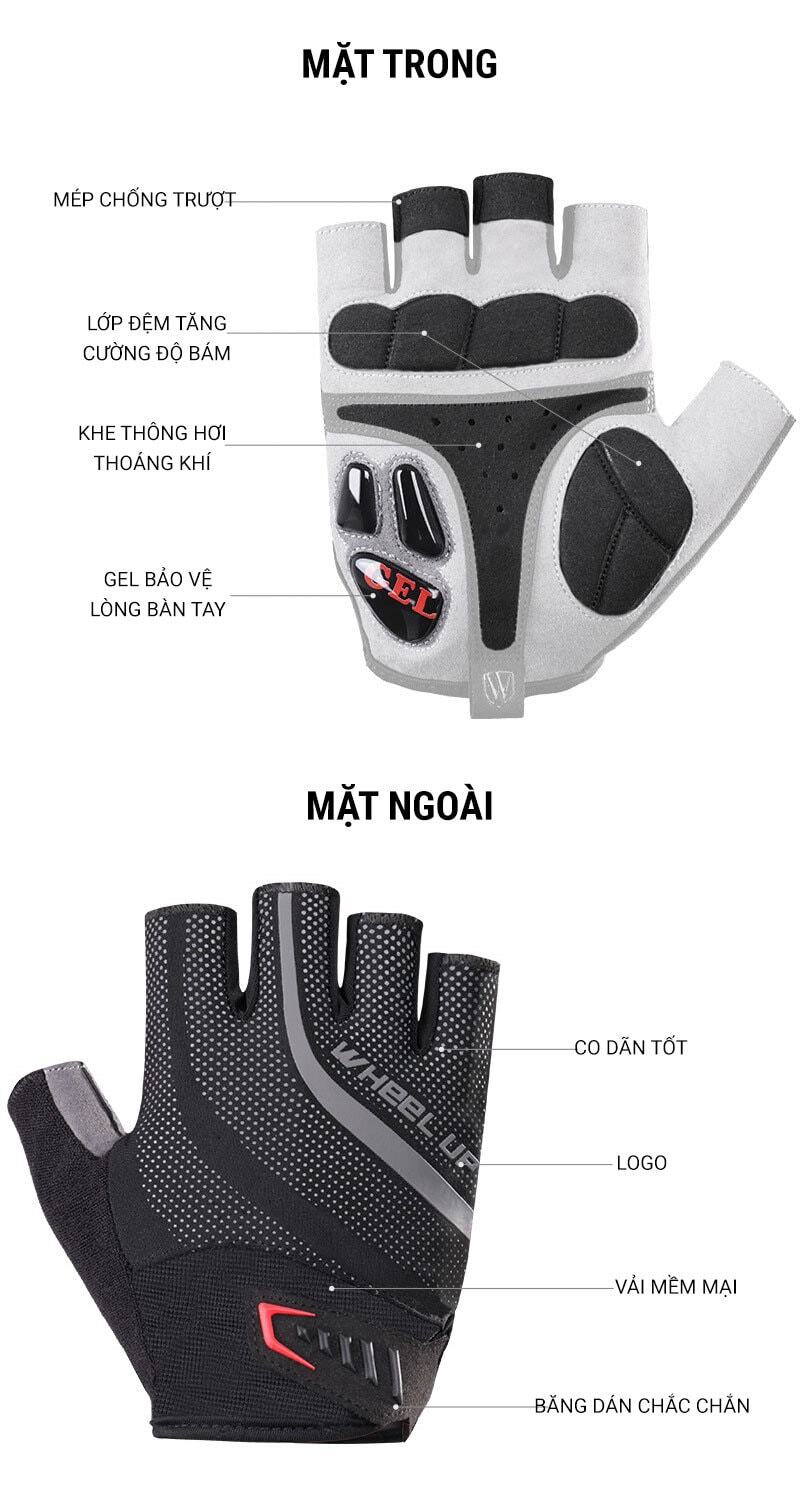 gang tay xe dap wheel up gl03 002 Găng tay xe đạp Wheel Up GEL (GL-03) - YCB.vn
