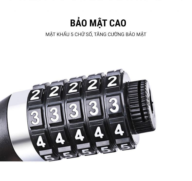 khoa xe dap wheel up 5 digit lk 01 005 02 Khóa dây xe đạp 5 số Wheel Up - YCB.vn