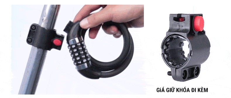 khoa xe dap wheel up 5 digit lk 01 011 Khóa dây xe đạp 5 số Wheel Up - YCB.vn