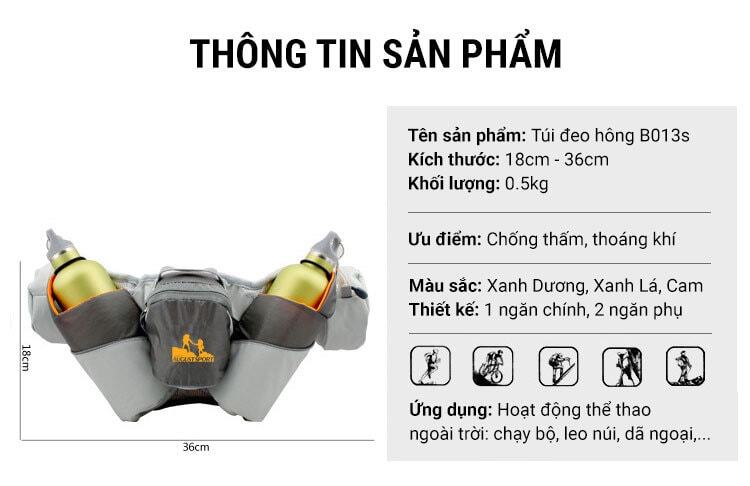 tui deo hong b013s 001 Túi đeo hông 2 bình nước lớn B013s - YCB.vn