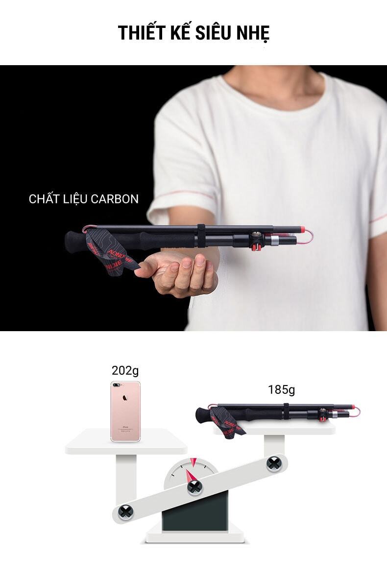 gay leo nui z pole aonijie 3 Gậy leo núi carbon Z-Pole Aonijie PL-12 (185 gram) - YCB.vn