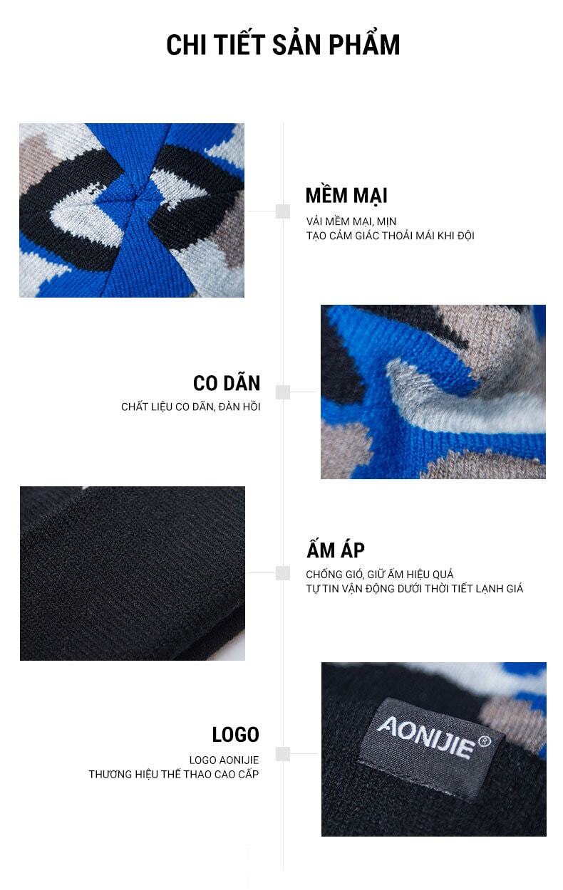 Nón len thể thao giữ ấm Aonijie HC02 5 non len giu am aonijie hc02 014 Nón len thể thao giữ ấm Aonijie HC02 - YCB.vn