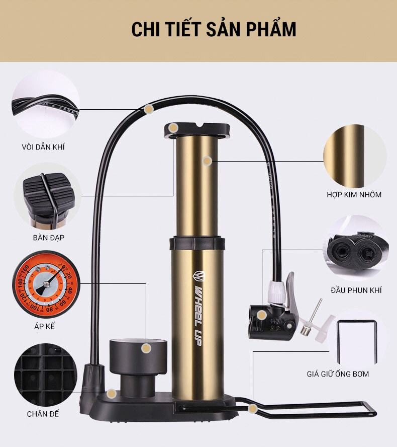 Ống bơm đạp chân Wheel Up Foot Pump 3 bom dap chan wheel up foot pump 9 Ống bơm đạp chân Wheel Up Foot Pump - YCB.vn