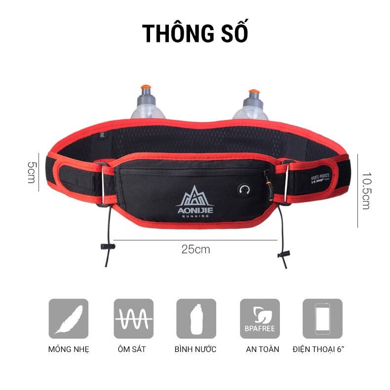 Đai đeo hông thi đấu Aonijie Racer Belt B029s (kèm 2 bình nước 250ml) 5 dai deo hong thi dau b029s 011 Đai đeo hông thi đấu Aonijie Racer Belt B029s (kèm 2 bình nước 250ml) - YCB.vn