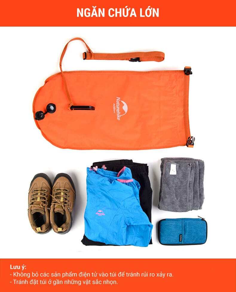 phao boi naturehike 28l 9 Phao bơi biển open water 3 lớp NatureHike (28L) - YCB.vn
