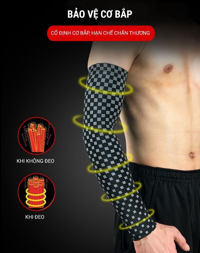 ong tay the thao checked arm sleeve as04 011 Ống tay thể thao Checked Arm Sleeve AS04 - YCB.vn