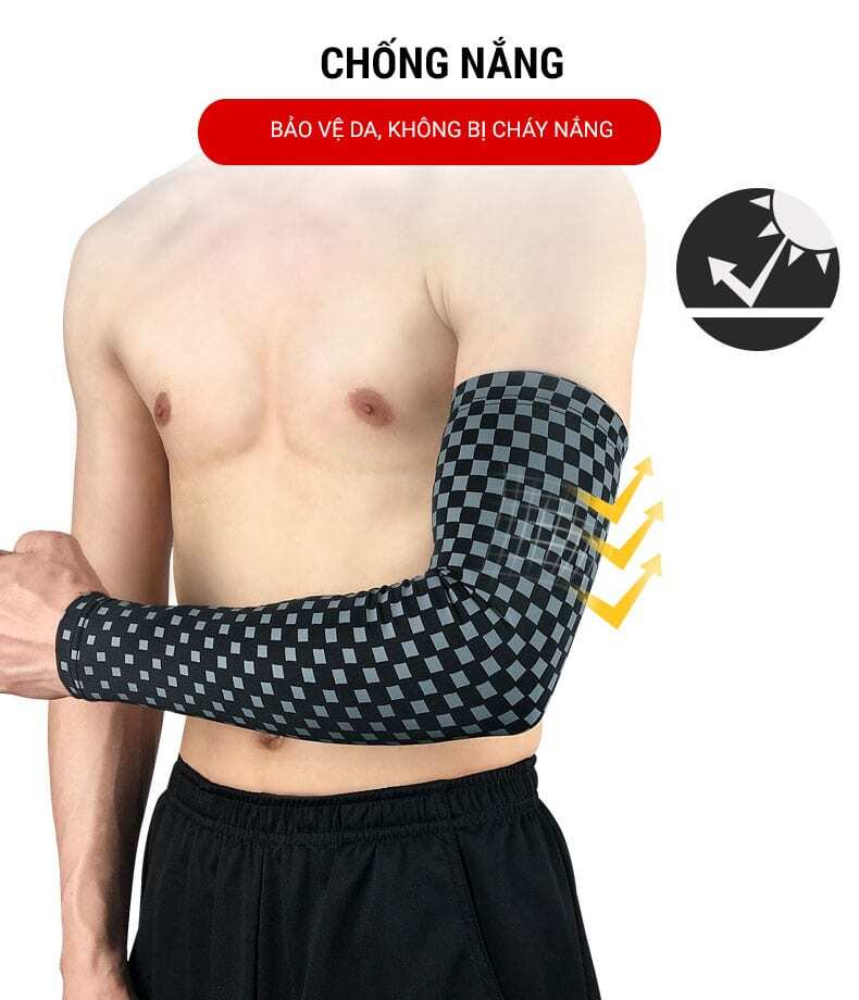 ong tay the thao checked arm sleeve as04 012 Ống tay thể thao Checked Arm Sleeve AS04 - YCB.vn