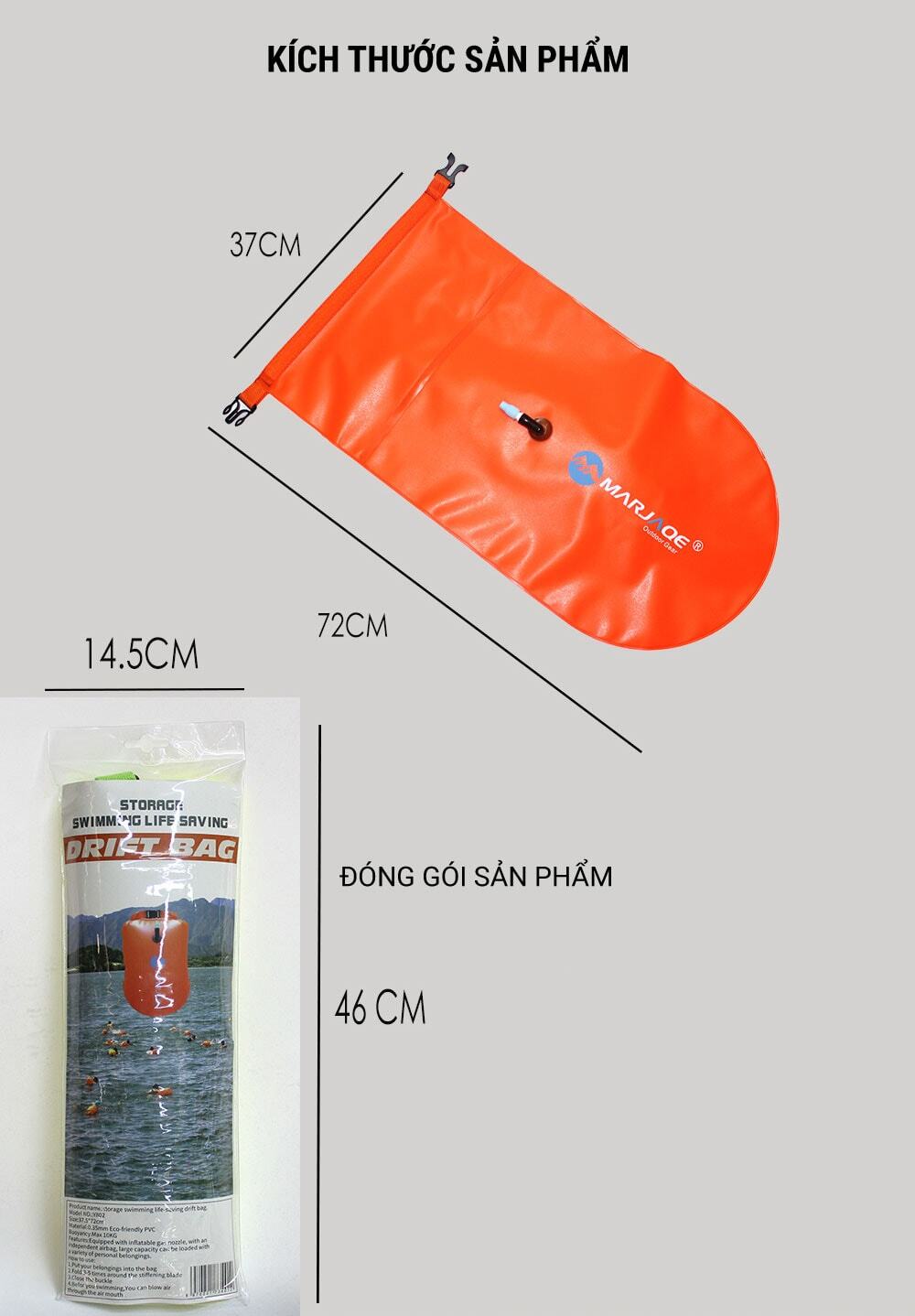 phao boi bien open water marjaqe 20l 23 Phao bơi biển open water Marjaqe Swim Buoy 20L - YCB.vn