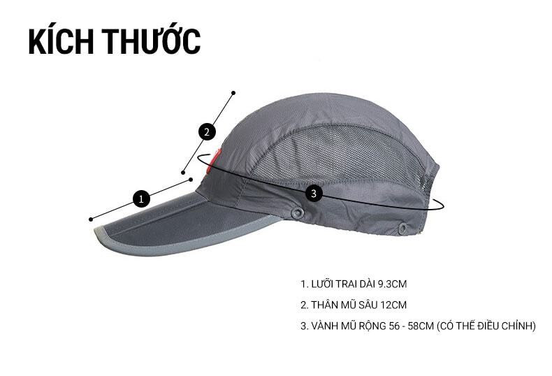 non luoi trai gap naturehike nh12m008 z 07 Nón lưỡi trai gấp gọn che gáy NatureHike - YCB.vn