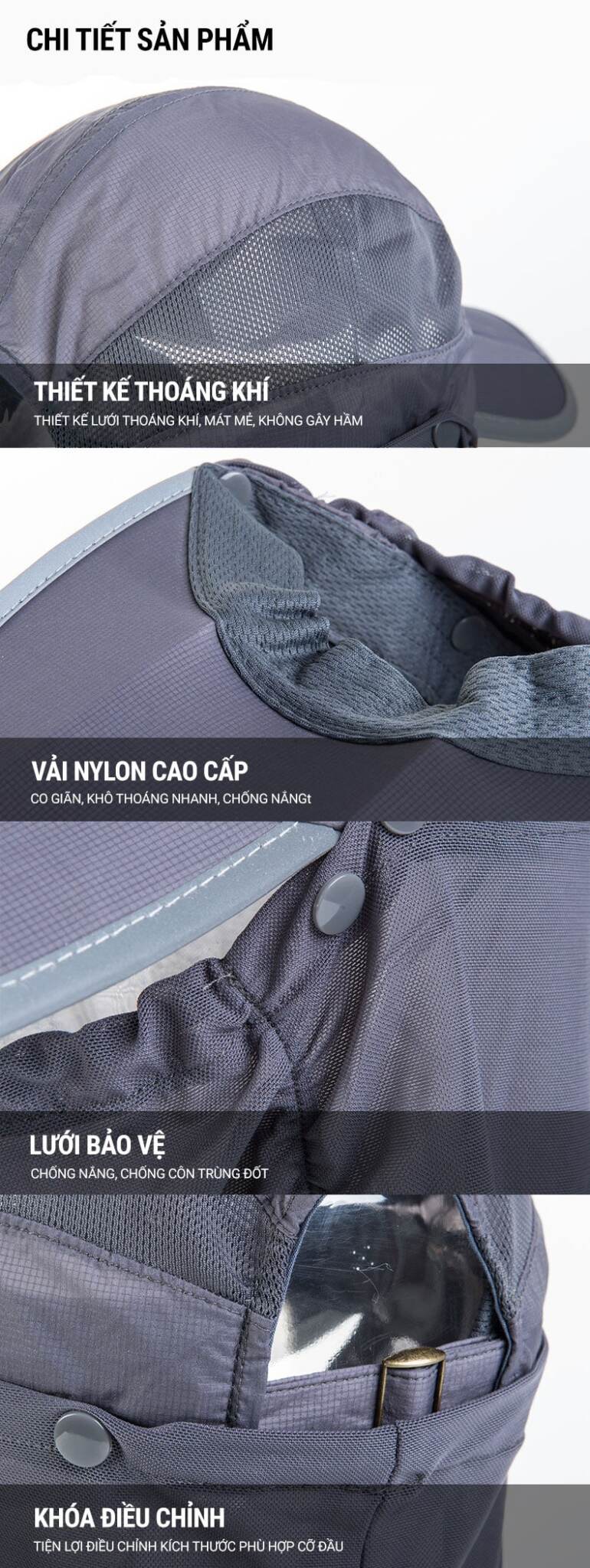 non luoi trai gap naturehike nh12m008 z 12 Nón lưỡi trai gấp gọn che gáy NatureHike - YCB.vn