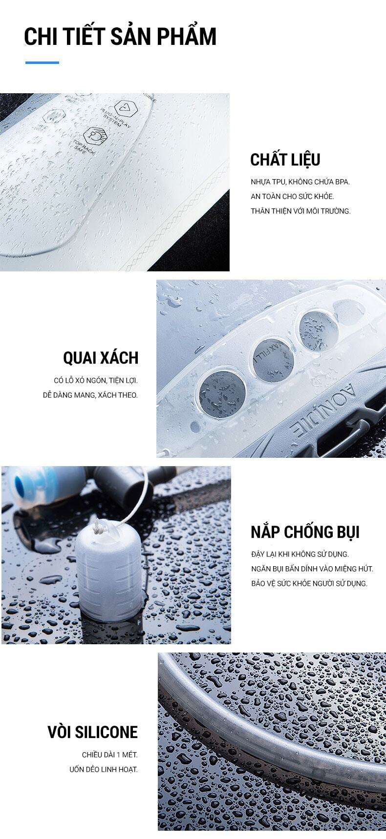 tui nuoc aonijie sd20 19 Túi nước thể thao Aonijie Hydration Bladder 1.5L (SD20) - YCB.vn