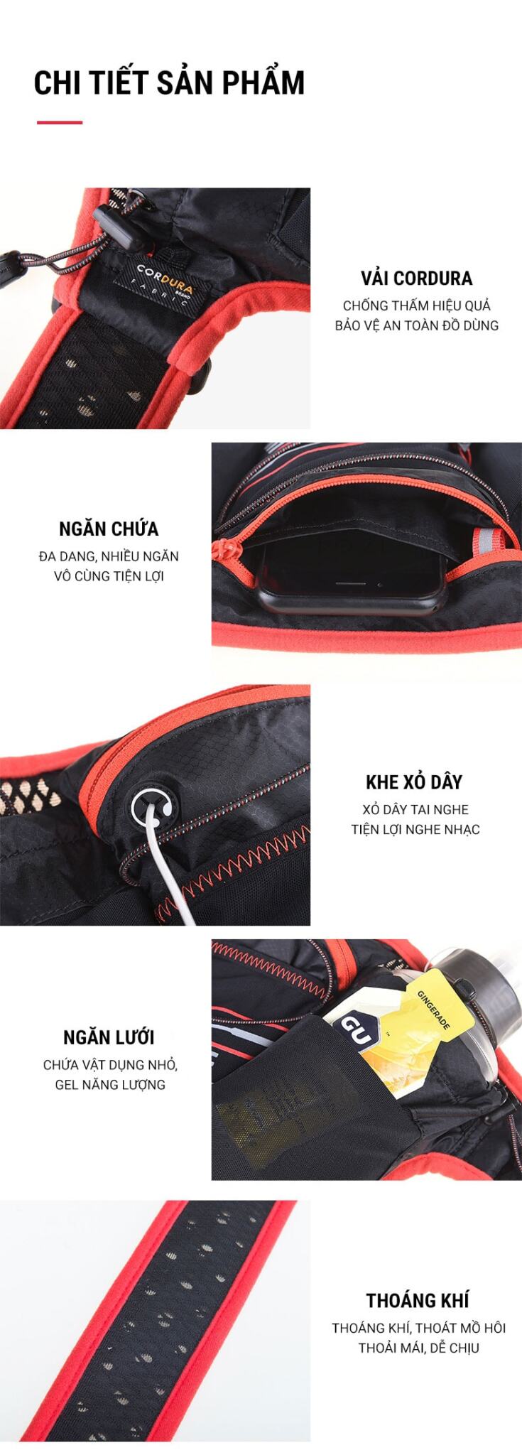 Đai đeo hông đựng nước Aonijie Hydration Belt W959 (B035) - YCB.vn