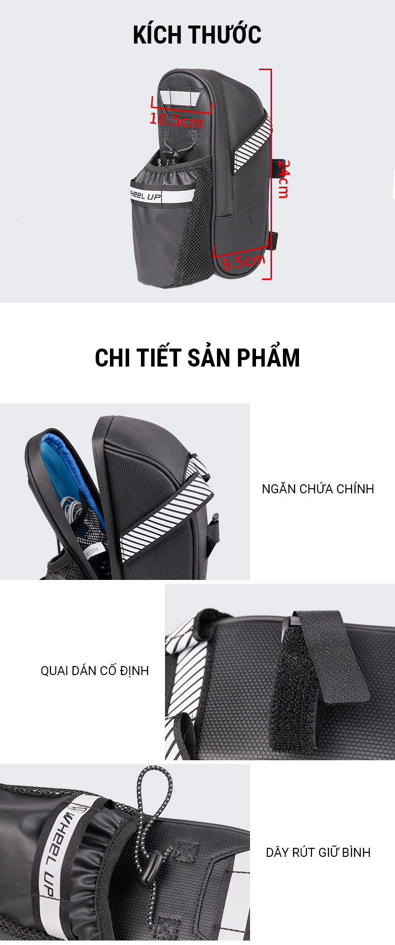 Túi yên đựng bình nước đơn Wheel Up (SB-04) 6 tui yen dung nuoc don wheel up sb 04 9 Túi yên đựng bình nước đơn Wheel Up (SB-04) - YCB.vn