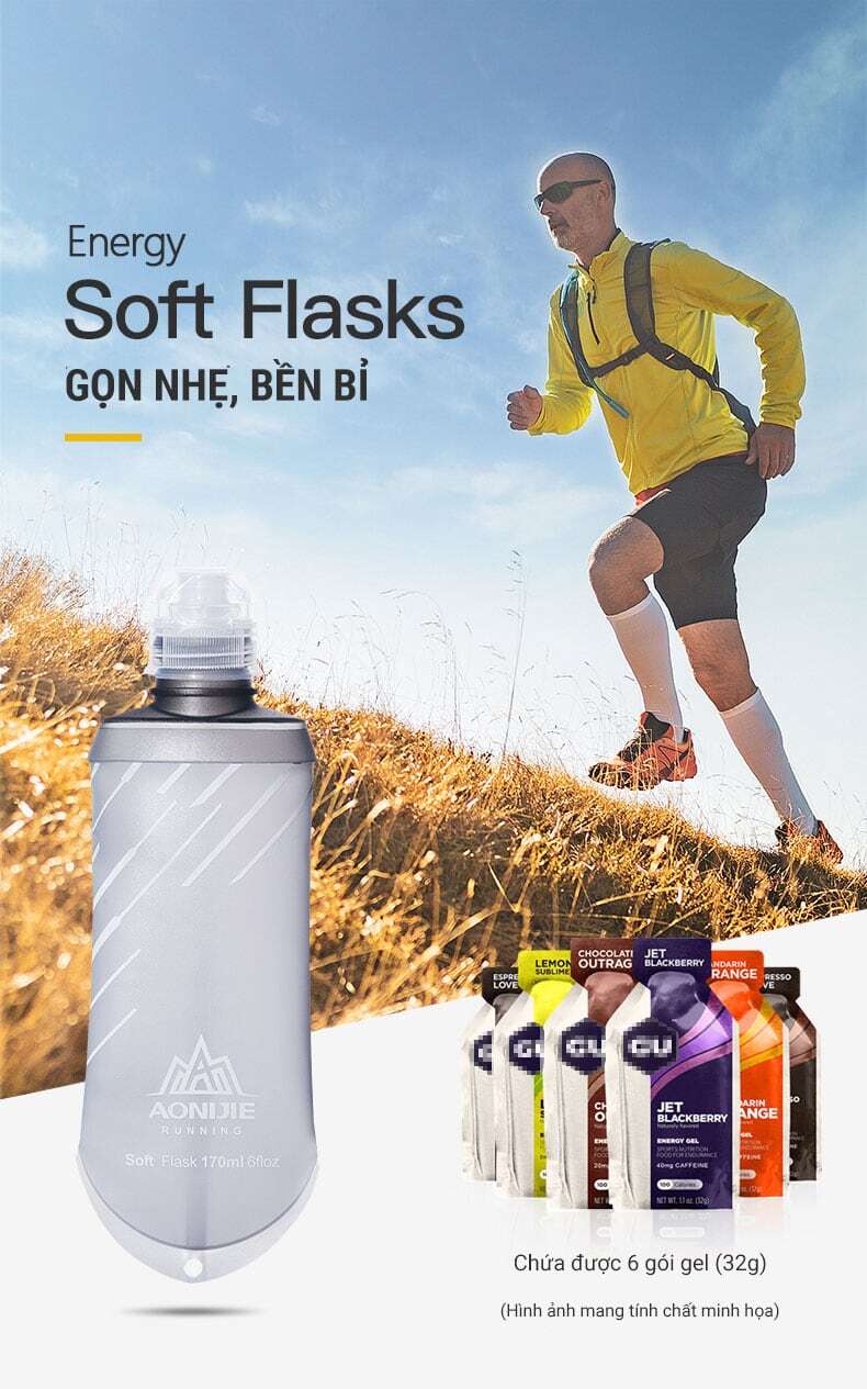 binh deo dung gel 170ml aonije sd23 07 Bình dẻo đựng gel Aonijie Energy Soft Flask SD23 (170ml) - YCB.vn