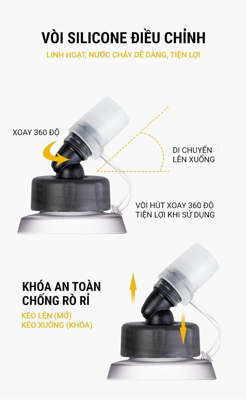 Bình nước dẻo Aonijie EazyFlask SD21 (250ml / 420ml / 500ml) 4 binh nuoc deo quick soft flask aonijie sd21 11 Bình nước dẻo Aonijie EazyFlask SD21 (250ml / 420ml / 500ml) - YCB.vn