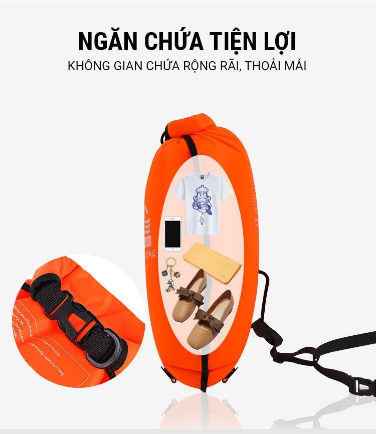 phao boi bien marjaqe double airbag 12 Phao bơi biển open water Marjaqe Double Airbag (20L) - YCB.vn