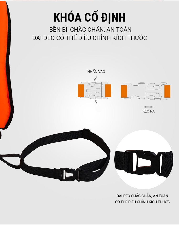 phao boi bien marjaqe double airbag 15 Phao bơi biển open water Marjaqe Double Airbag (20L) - YCB.vn