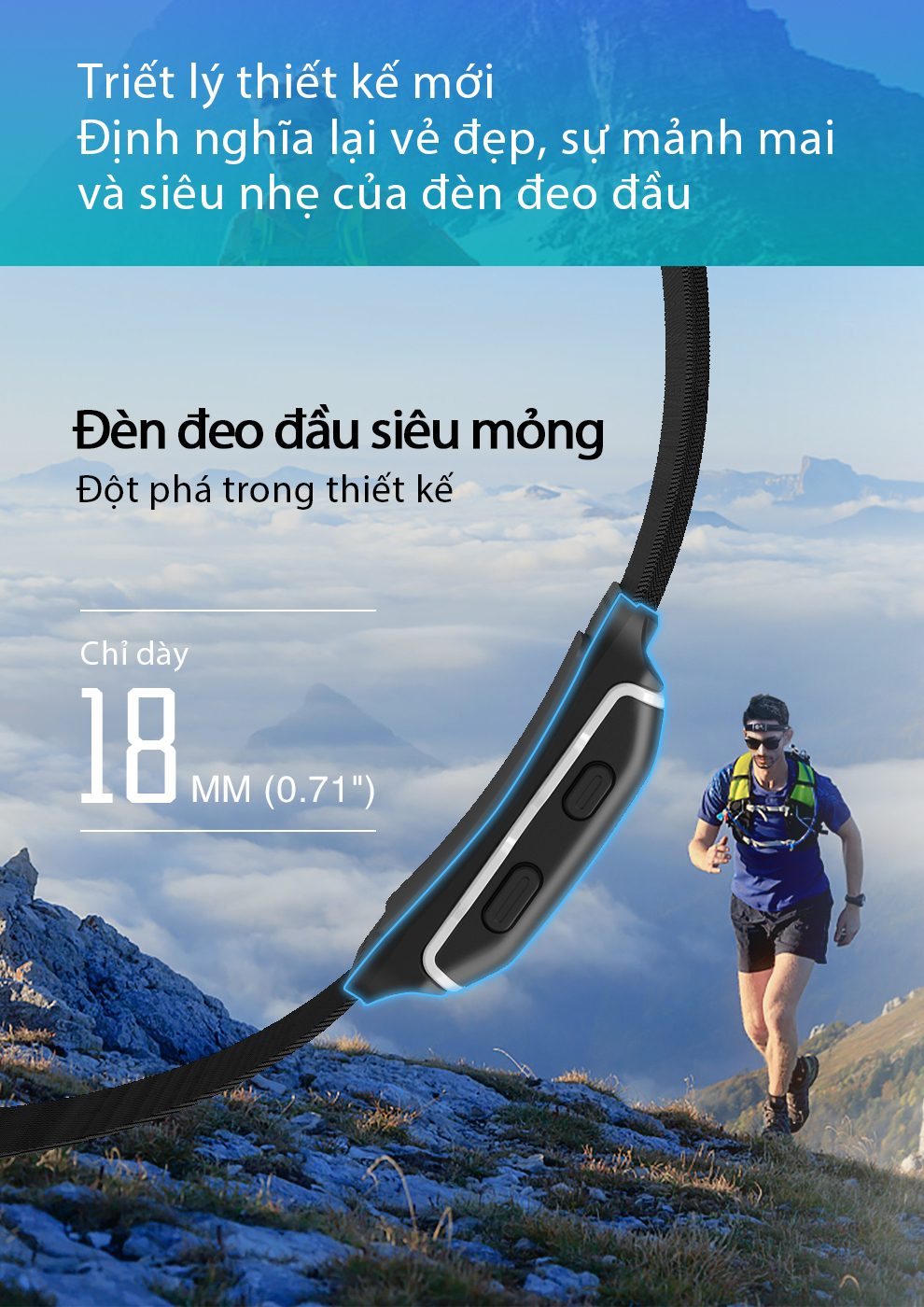 den pin doi dau klarus hr1 pro 04 Đèn pin đội đầu Klarus Hr1 Plus (Pin sạc 2000 mAh) - YCB.vn