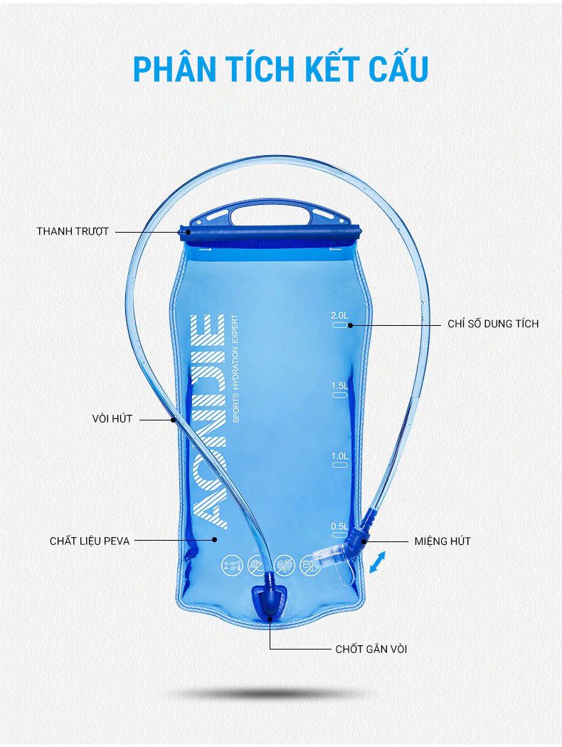 Túi nước thể thao Aonijie SD51 9 tui nuoc the thao aonijie sd5127 Túi nước thể thao Aonijie SD51 - YCB.vn