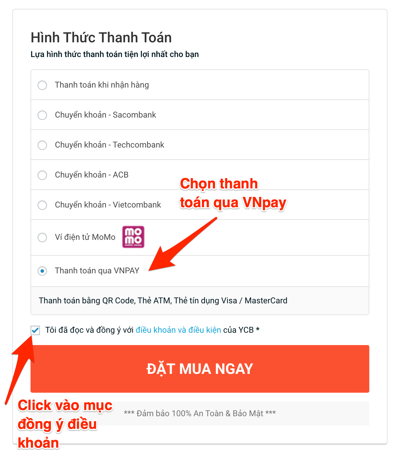 Hướng dẫn thanh toán đơn hàng bằng VNPay (QR Code / Thẻ ATM / Thẻ VISA-MasterCard) 2 huong dan thanh toan VNpay Hướng dẫn thanh toán đơn hàng bằng VNPay (QR Code / Thẻ ATM / Thẻ VISA-MasterCard) - YCB.vn