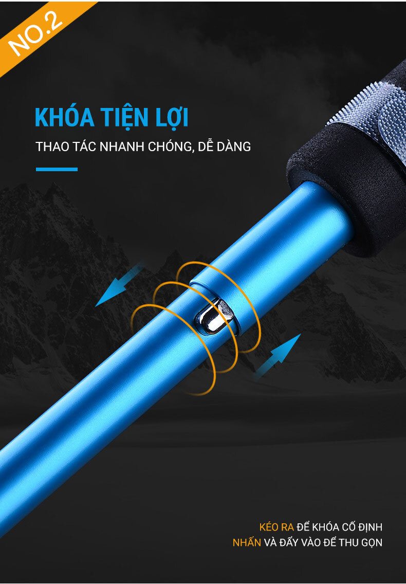 gay leo nui aonije z pole alu e4201 13 Gậy leo núi chạy trail gấp Aonijie Z-Pole Alu E4201 - YCB.vn