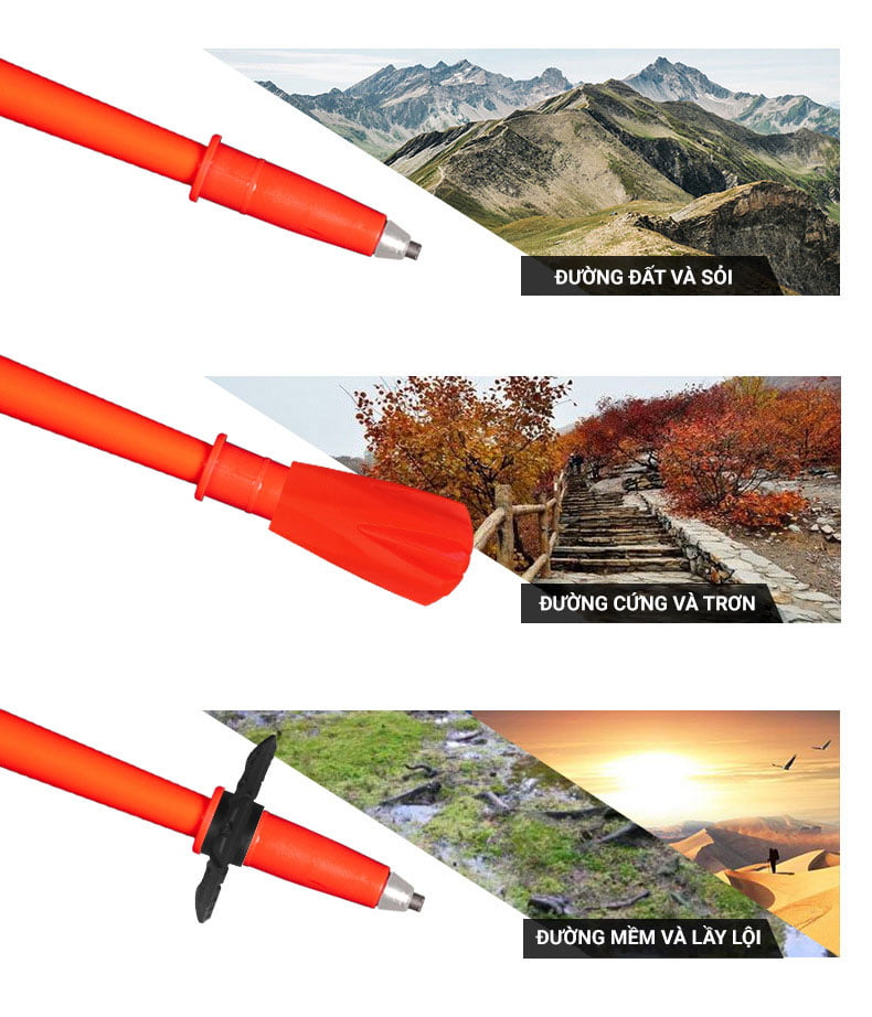 gay chay trail pioneer off road 7 series 25 Gậy chạy trail carbon gấp Pioneer Off-Road 7 Series (115 gram) PL-20 - YCB.vn