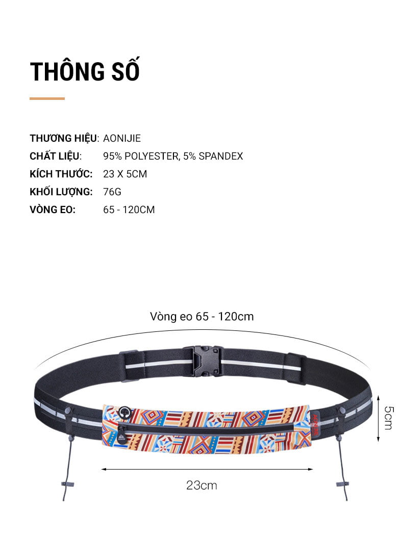 that lung chay bo phan quang 0030 Thắt lưng chạy bộ tích hợp dây đeo BIB Aonijie W966 - YCB.vn