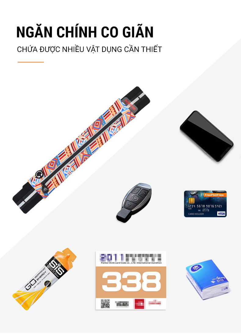 that lung chay bo phan quang 0031 Thắt lưng chạy bộ tích hợp dây đeo BIB Aonijie W966 - YCB.vn