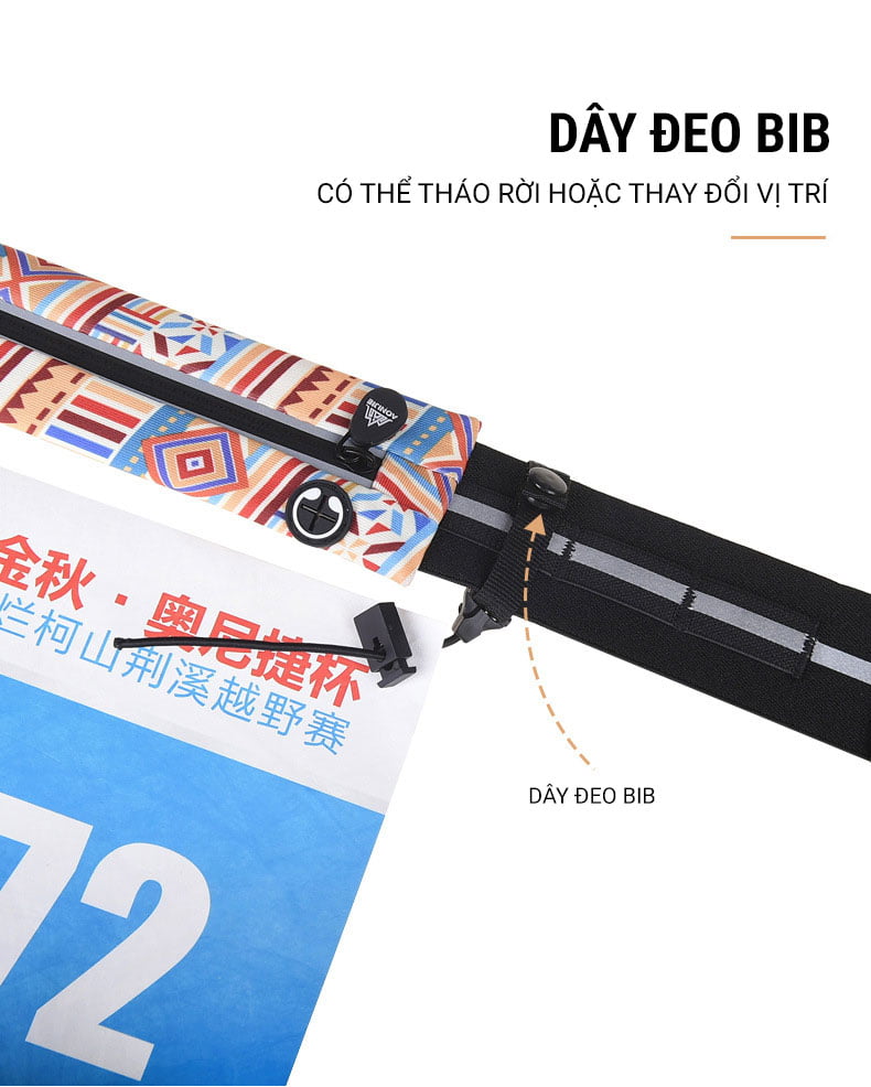 that lung chay bo phan quang 0032 Thắt lưng chạy bộ tích hợp dây đeo BIB Aonijie W966 - YCB.vn