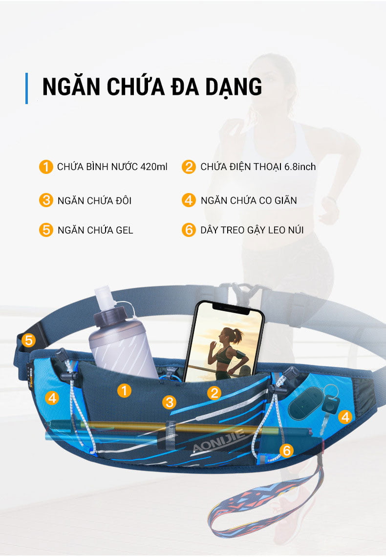tui deo hong aonijie w8102 13 Túi đeo hông thể thao Aonijie W8102 (B039) - YCB.vn