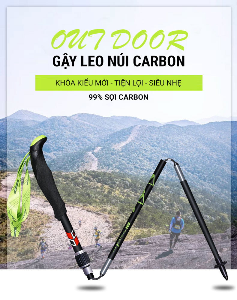 Gậy leo núi dạng gấp Carbon Pioneer Peakelves 2 (170 gram) 1 gay leo nui gap carbon pioneer peakelves 2 008 Gậy leo núi dạng gấp Carbon Pioneer Peakelves 2 (170 gram) - YCB.vn